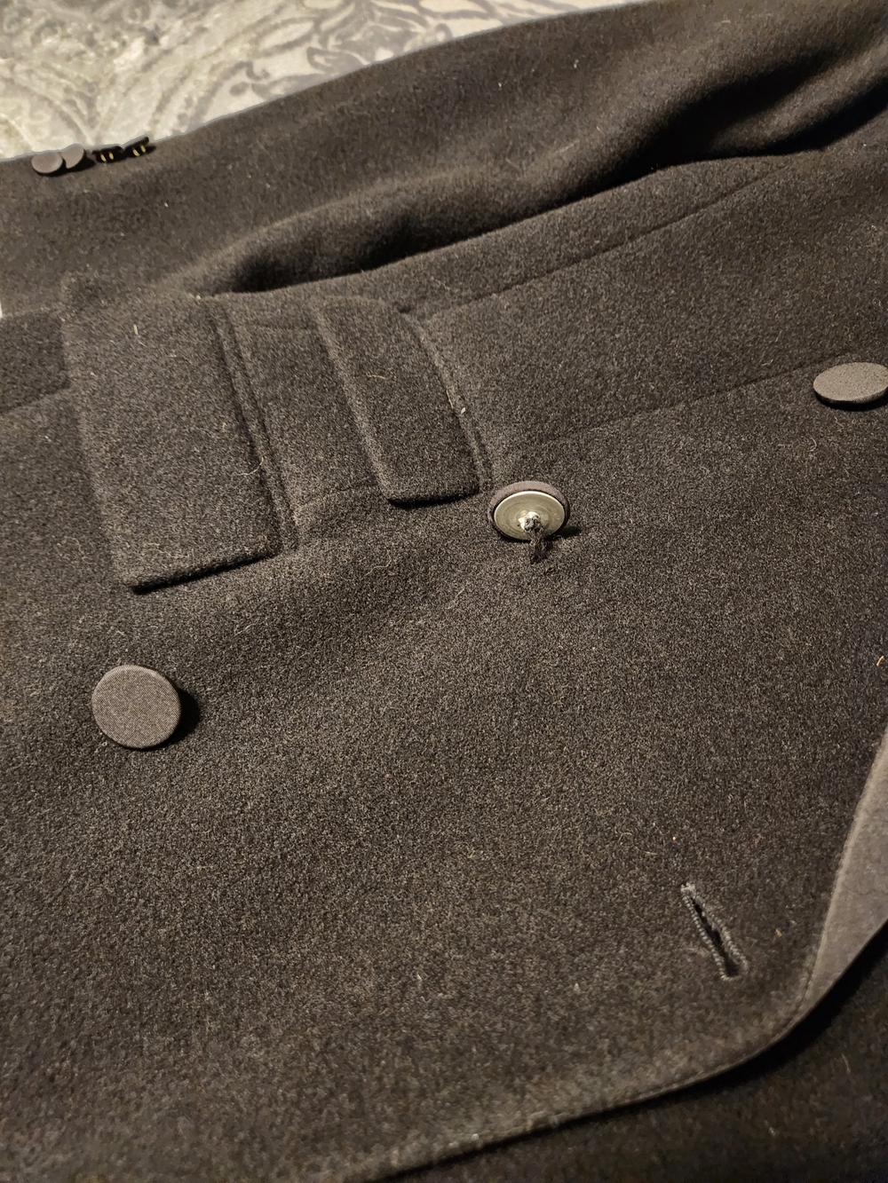 Polo by Ralph Lauren Black Double-Breasted Wool Trench Coat - Picture 7 of 9